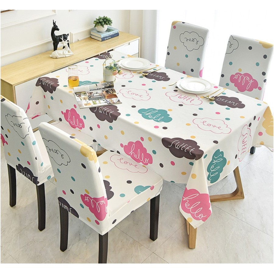 Nordic Waterproof TableCloth Set / Taplak Meja Anti Air Anti Panas / Berkualitas / Dekorasi