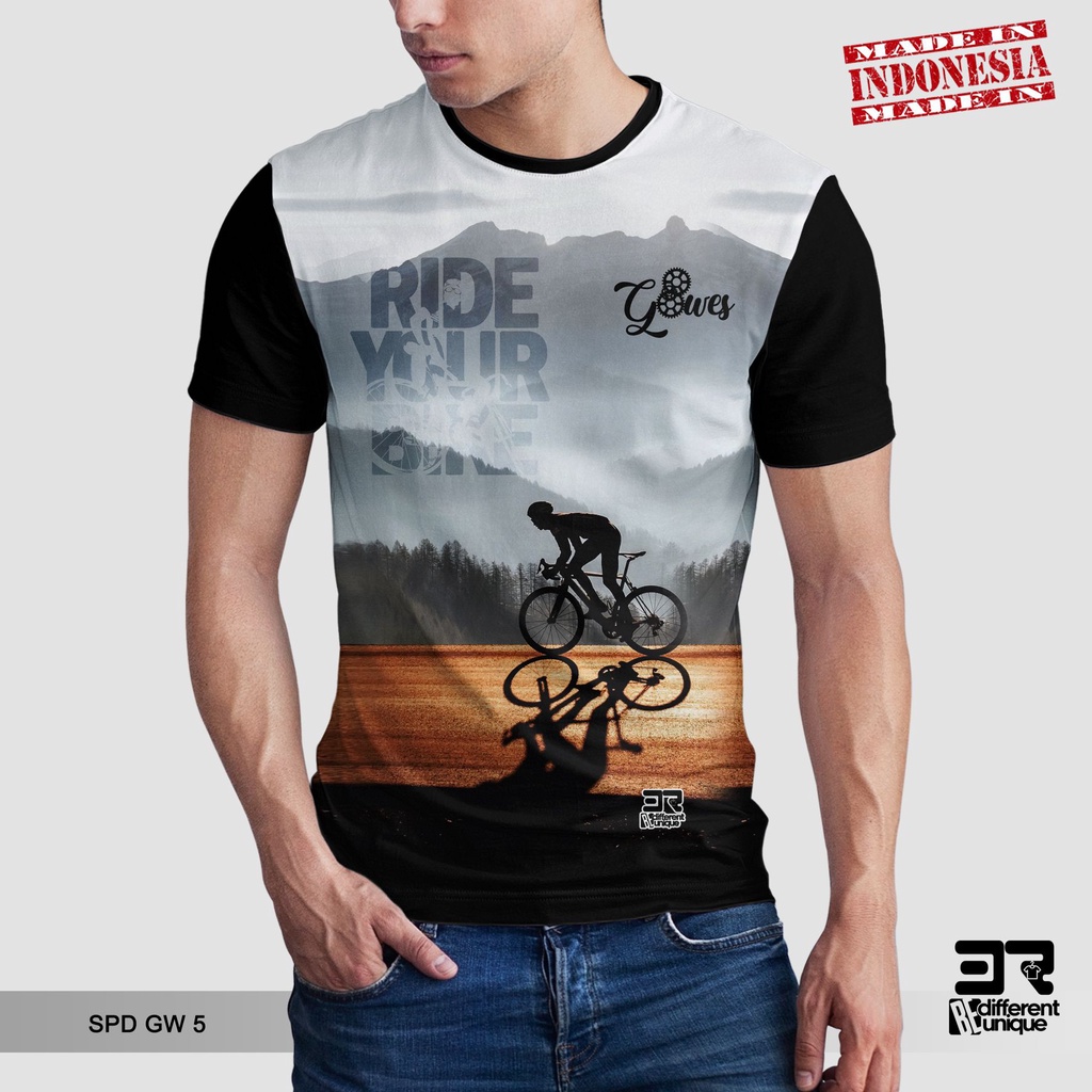 [ COD ] KAOS PRINTING GAMBAR SEPEDA GW 5 - BAJU DISTRO ORIGINAL MOTIF HOBI HOBBY OLAHRAGA OLAH RAGA 