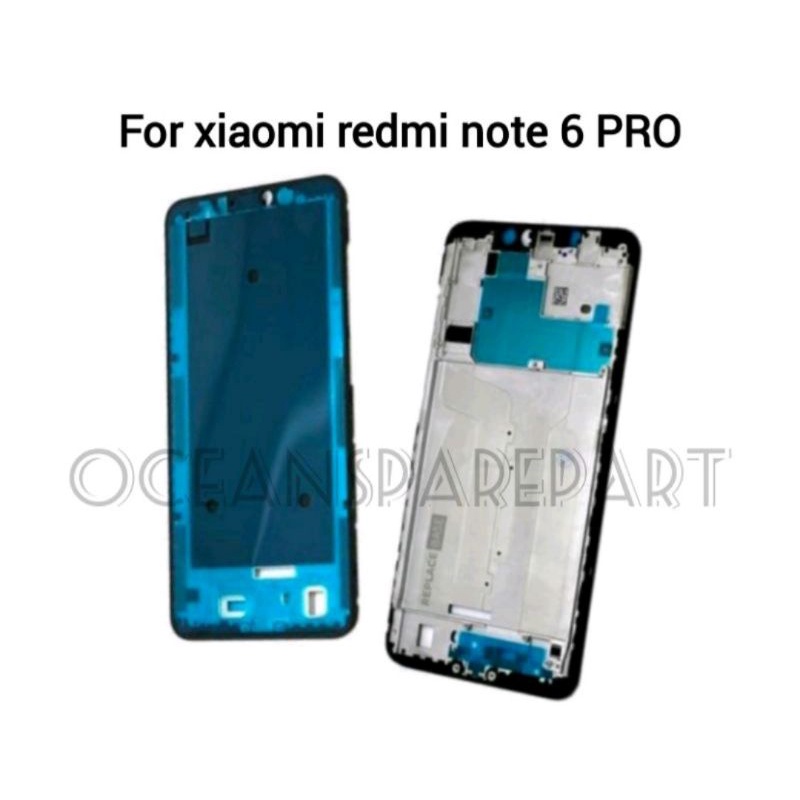 FRAME LCD TULANG TENGAH TATAKAN LCD XIAOMI REDMI NOTE 6 PRO ORIGINAL