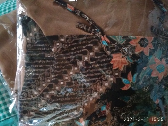 Batik Wanita Asj Sa Hrb026 Kenongo Kemeja Tosca Pendek / Atasan Batik Wanita