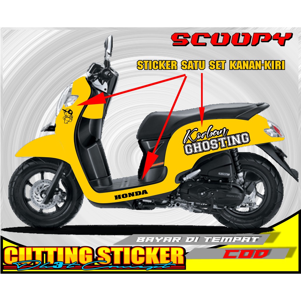 STIKER SCOOPY STRIPING KORBAN GHOSTING BEAT DAN VARIO
