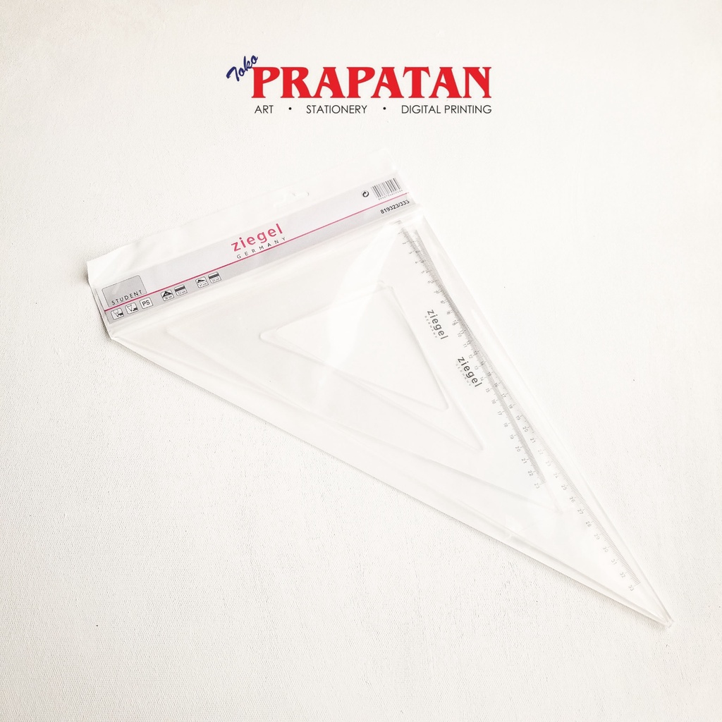 Penggaris Segitiga Set Sepasang Ziegel 23/33cm