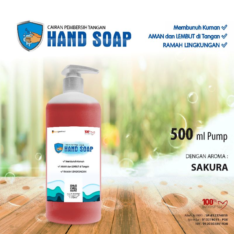 HandSoap pembersih tangan aneka aroma wangi segar kemasan pump 500 ml