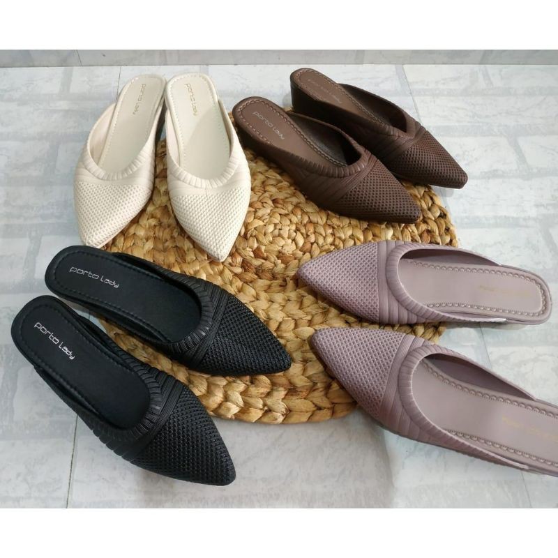 SANDAL SELOP WANITA SLIP ON  SANDAL KARET PORTO 