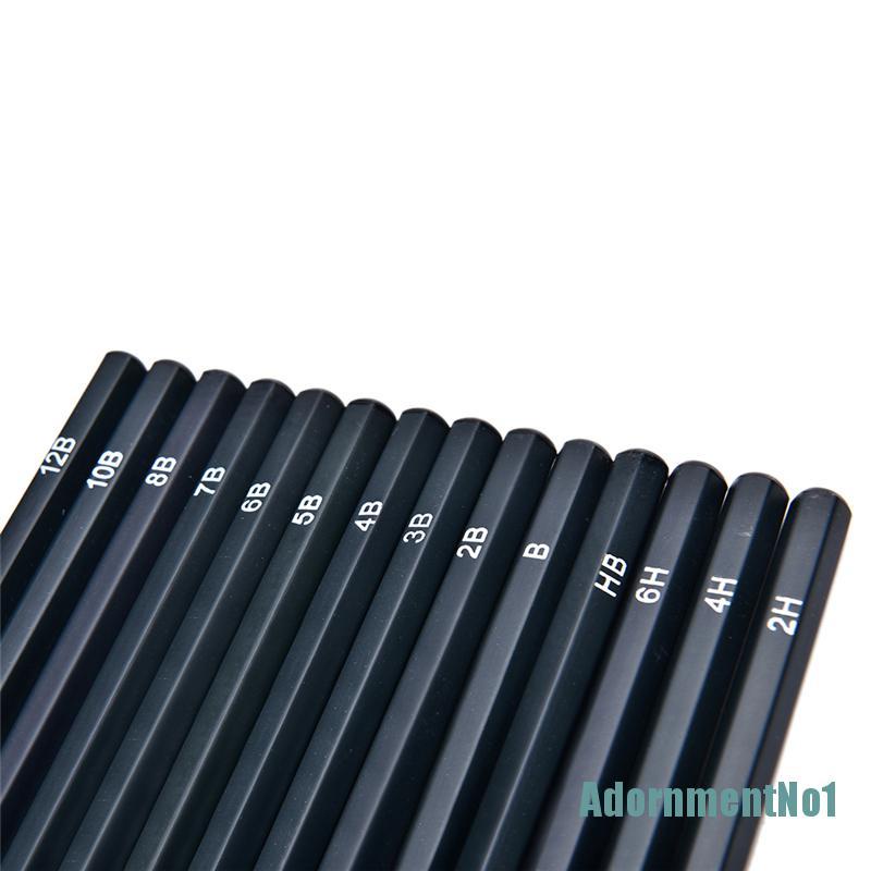 (AdornmentNo1) 14pcs / Set Pensil Sketsa Gambar Profesional 6H-12B