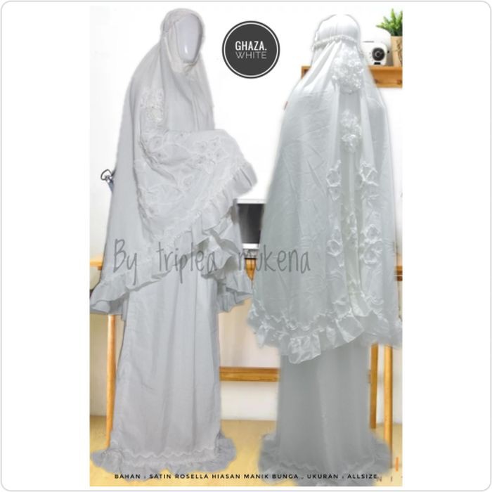 Mukena dewasa putih polos premium