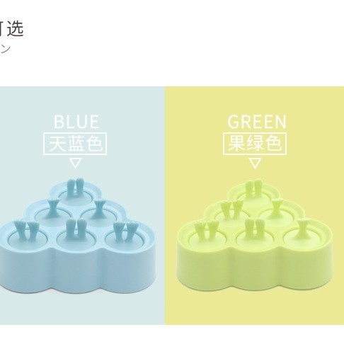 silicone popsicle ice mold / cetakan es pudding lucu 6cups - triangle