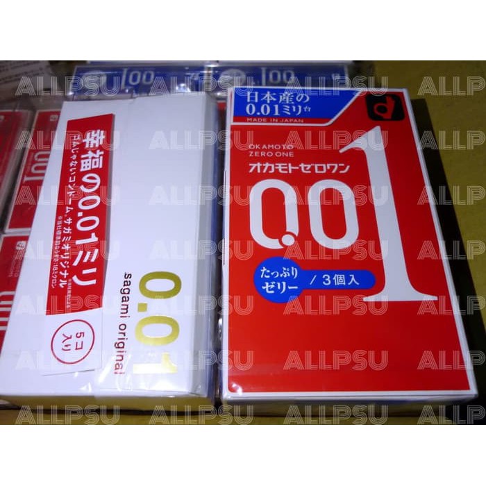 Sagami Original 0.01 & Okamoto Zero One 001 Condom Plenty Jelly Bundle