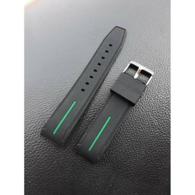 RUBBER STRAP TALI JAM ROLEX 20MM LIS HIJAU