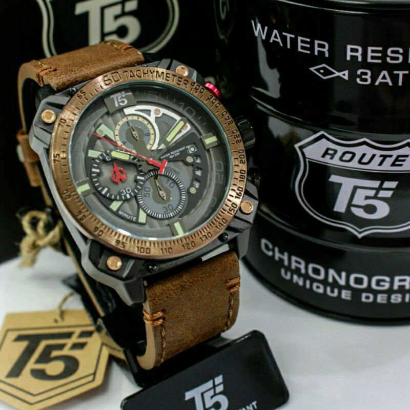 COD✓Jam tangan Pria T5 H3709G. 100%Original.