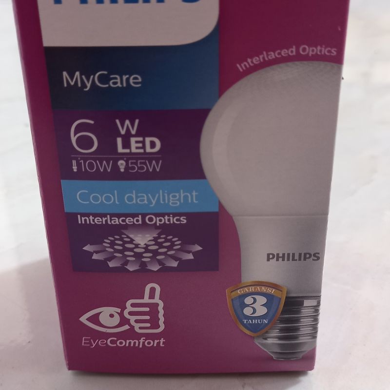 BOHLAM LAMPU LED PHILIPS 6 WATT MY CARE ORIGINAL ASLI