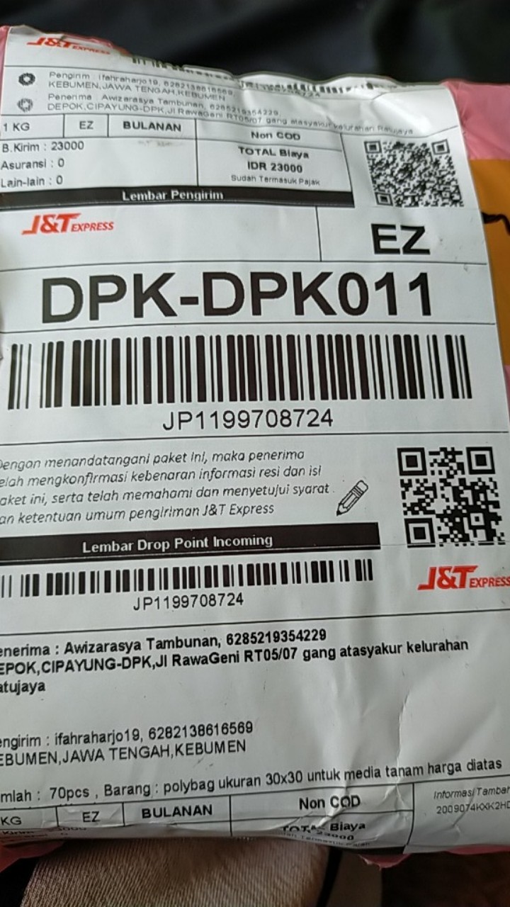 Polybag Ukuran 30x30 Untuk Media Tanam Harga Diatas Untuk 1pcs/1lembar