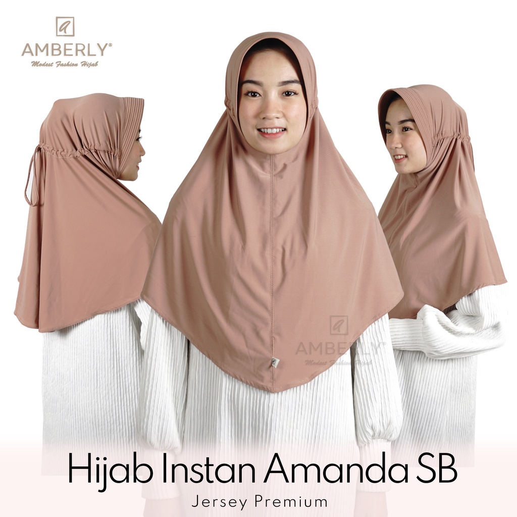 AmberlyHijab Amanda SB Jilbab Instan Serut Bahan Jersey Premium