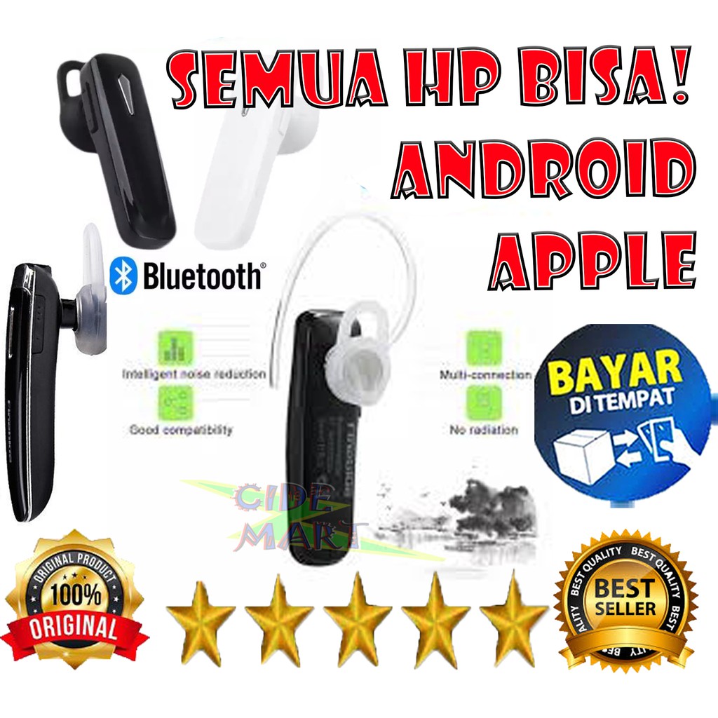 [TERLARIS] HEADSET BLUETOOTH ANDROID / EARPHONE BLUETOOTH UNIVERSAL