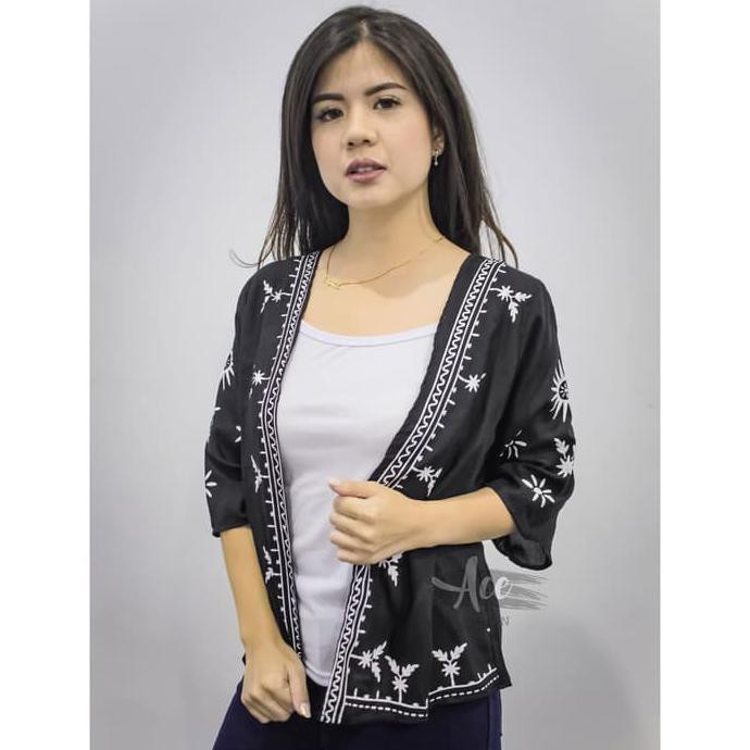 CARDI TRIBAL | CARDIGAN TRIBAL | CARDIGAN PANJANG | CARDY TRIBAL - HITAM PUTIH
