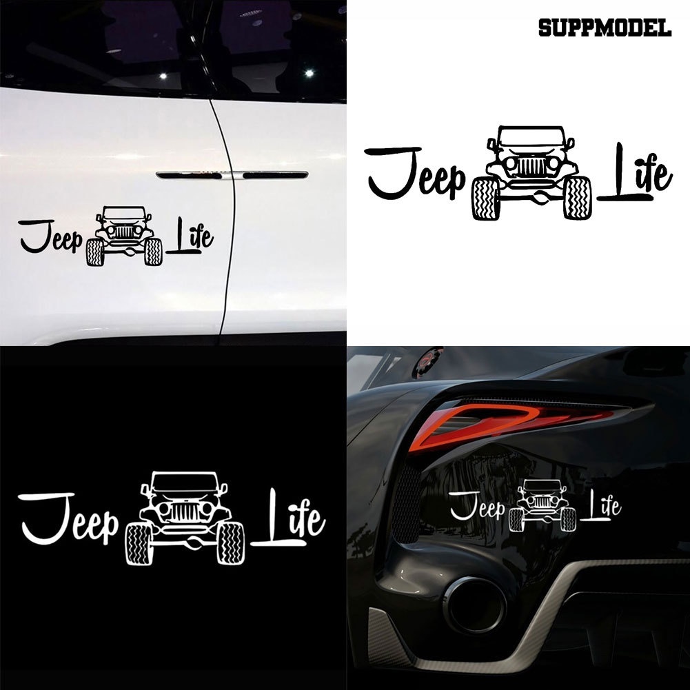Stiker Decal Motif Tulisan Jeep Life Untuk Dekorasi Jendela / Bumper Mobil SUV / Truk