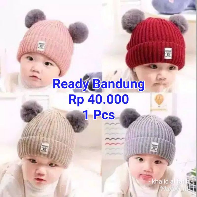 Topi Kupluk Pompom Bayi