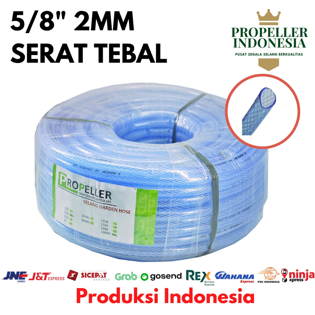 Selan Air 5/8 2MM Benang Bening Selang Air Murah Selang Air Cuci Motor