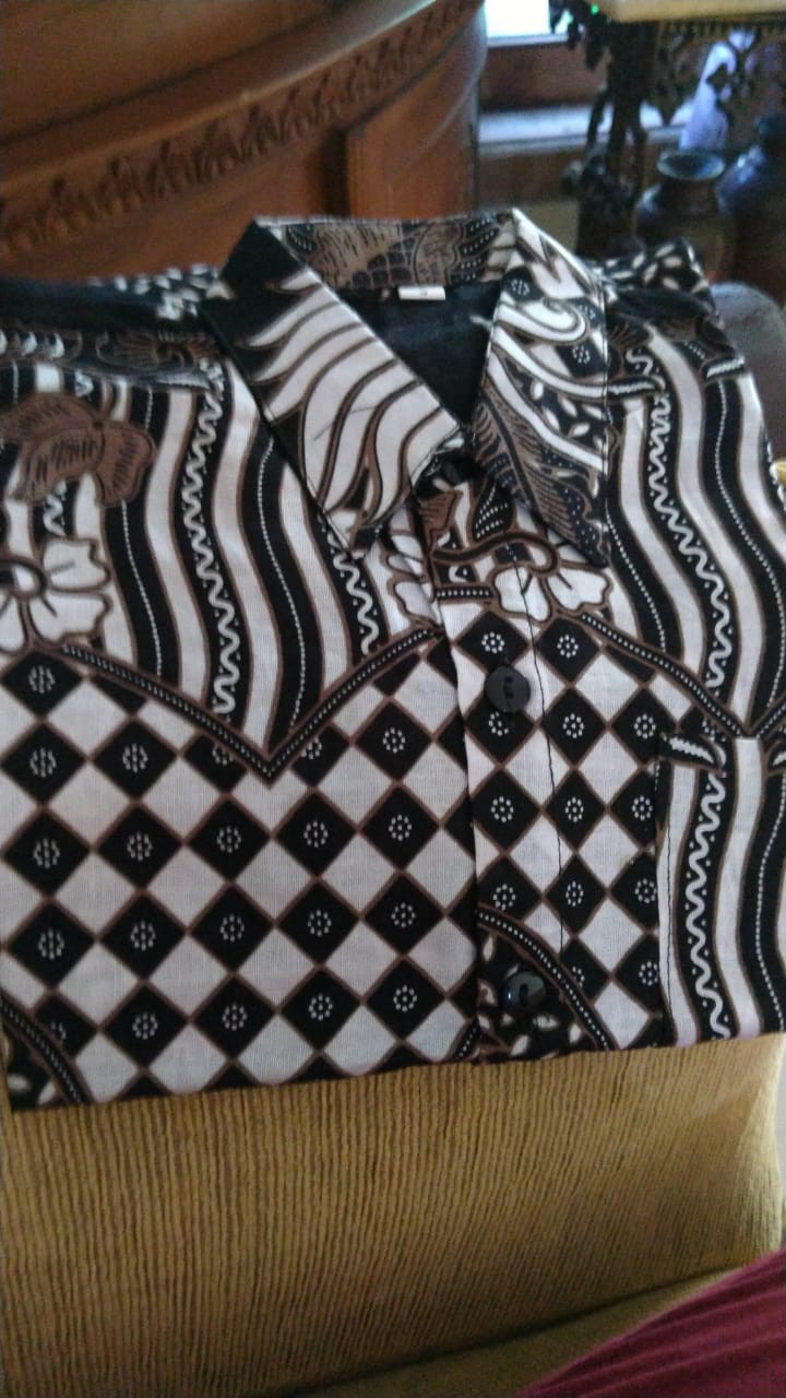 Hem Kemeja Atasan Anak 304 Baju Batik Anak Laki-laki Pola Hitam