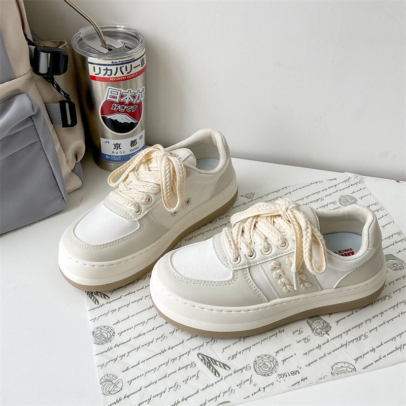 SEVEN_DAY SEPATU SNEAKERS WANITA KOREA IMPORT SPORT SHOES KREM H-655-K R E M