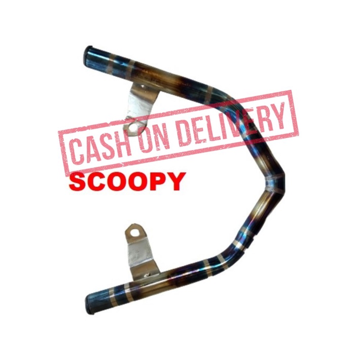 COD Behel Belakang Motor Scoopy Two Tone Bahan Full Stainless - Blue