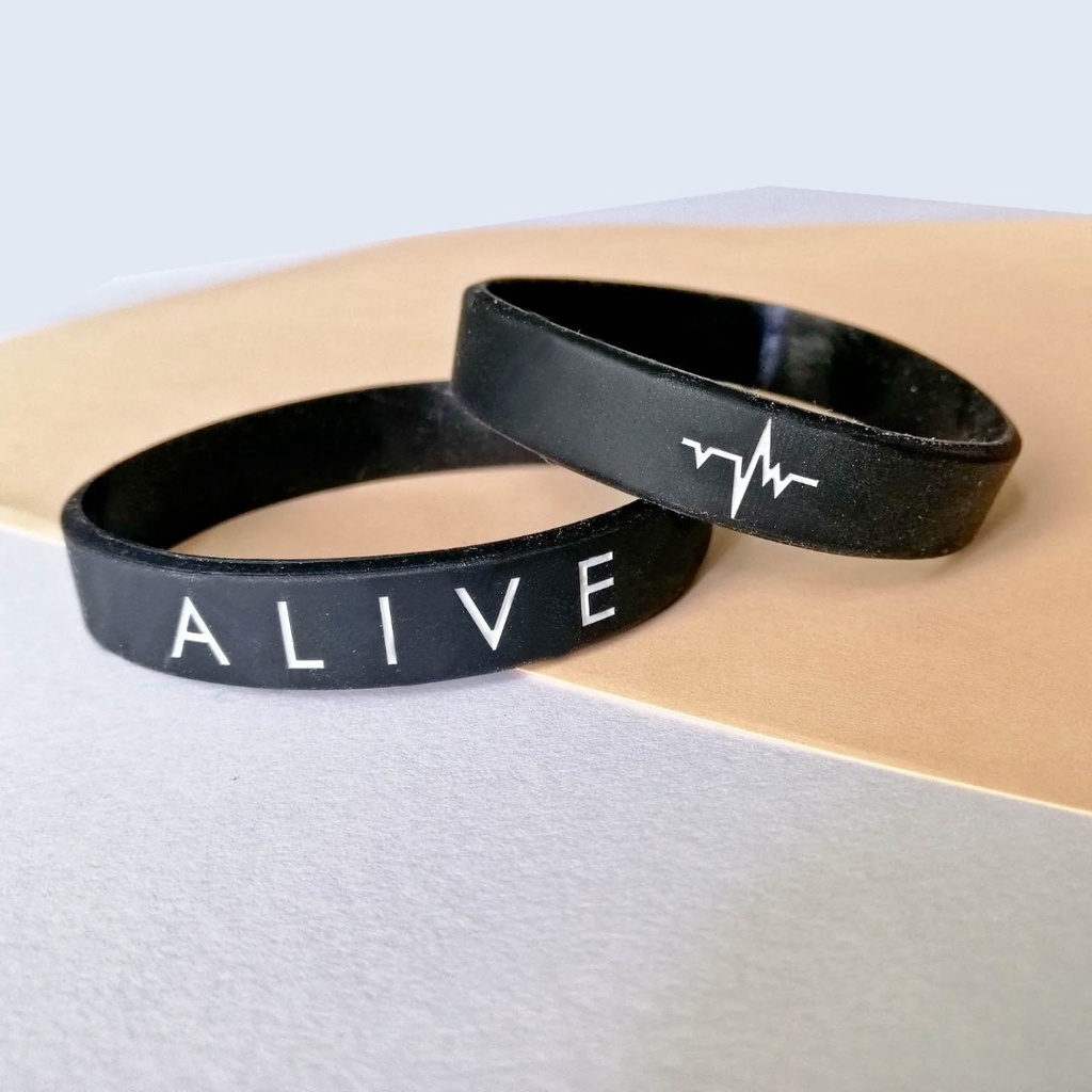 Alive Gelang Pria Bracelet BISA BAYAR DITEMPAT BLACK ALIVE