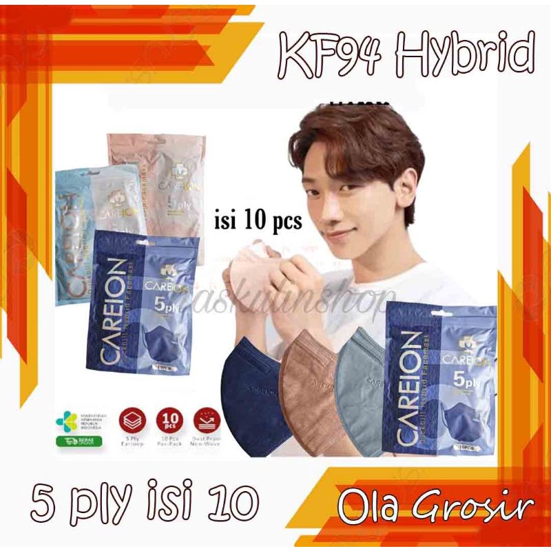 Masker duckbill HYBRID 5 ply isi 10 duckbill emboss