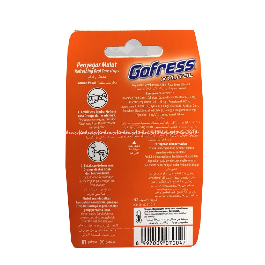 Gofress Peppermint 24strips Dengan Xylitol Permen Kertas Lembaran Extra Penyegar Nafas Gofres Go Fres Go Fresh