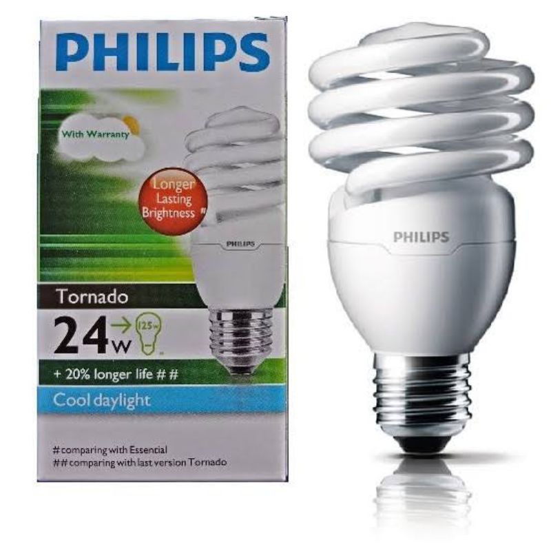 Lampu Hemat energi Philip Tornado Spiral 24 Watt Putih isi 10pcs Termurah