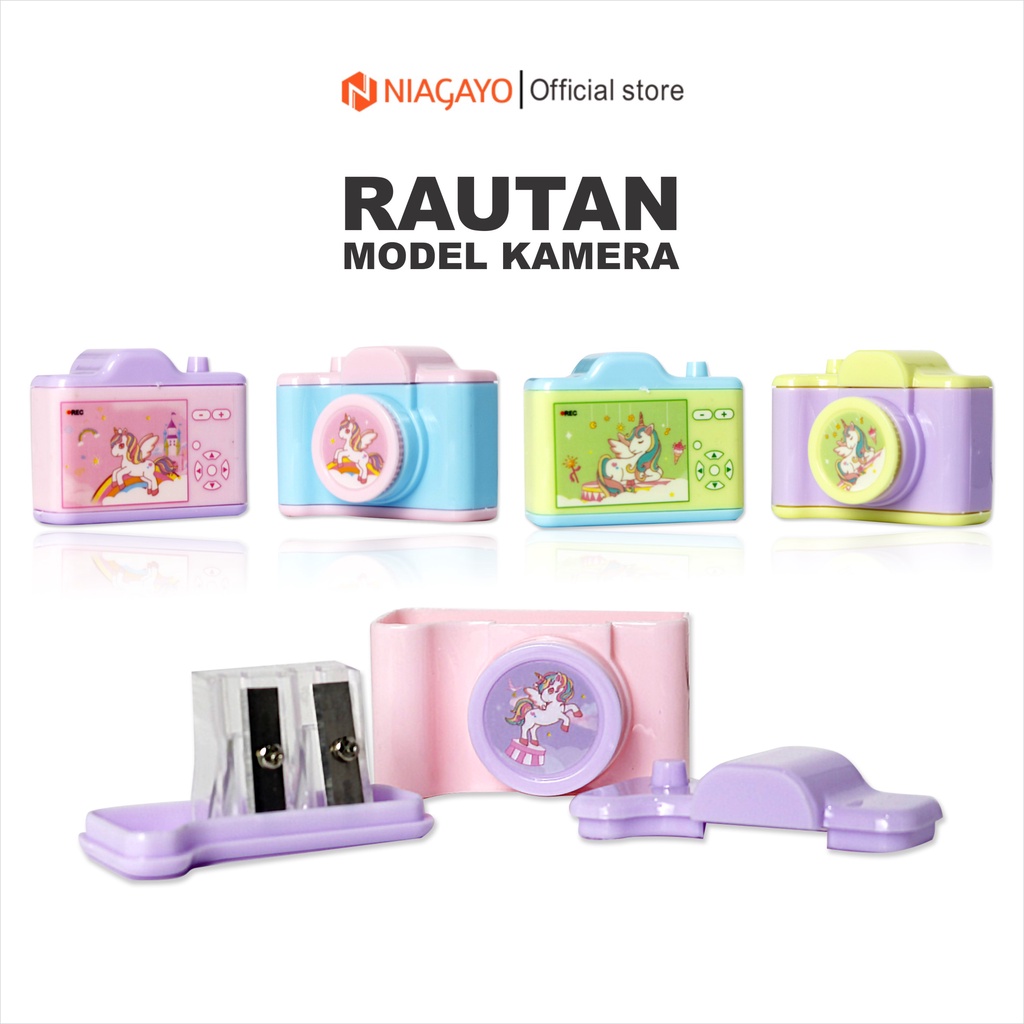 

Rautan Pensil 2 Lubang Bentuk Kamera No 688 Karakter Lucu Full Color