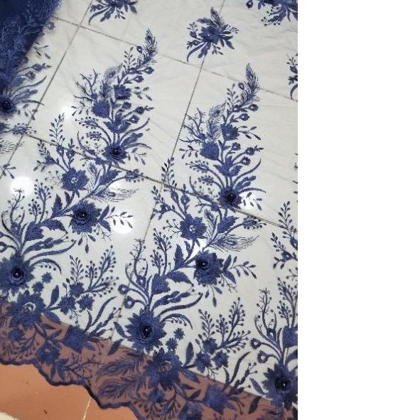 ➽ Promo kain kain tile 3D bahan kebaya laris gaun pengantin baju pesta kain brukat bunga timbul 3D ⅍