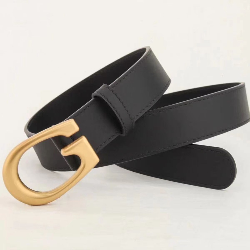 BGS-113 Sabuk Kulit Fashion G Ikat Pinggang Santai 2 Lapisan Kulit Sapi, Original Import Belt