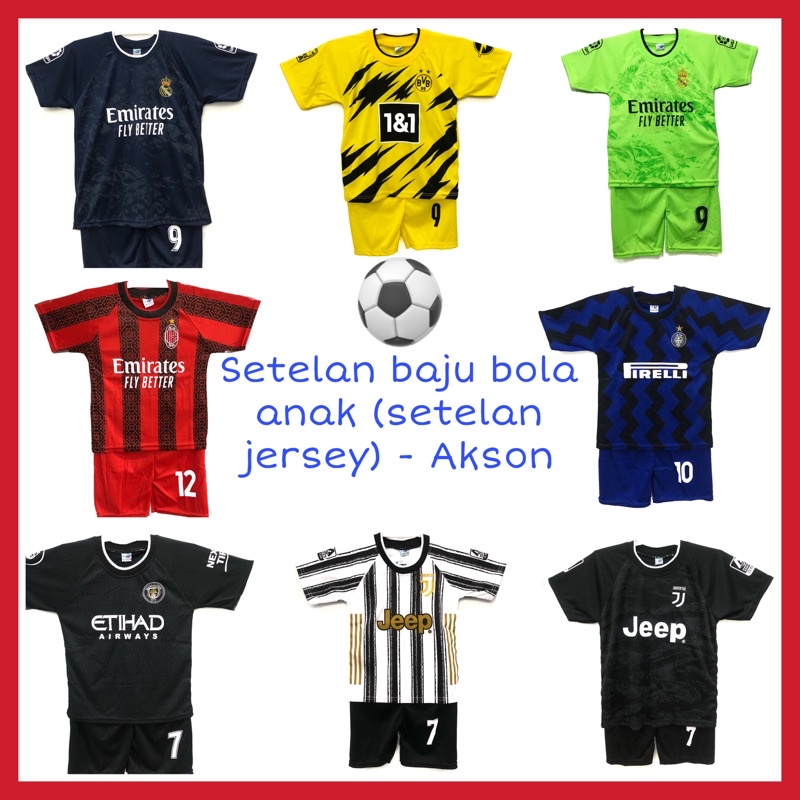 Setelan baju bola anak / setelan baju bola anak laki laki / setelan jersey / setelan baju bola anak laki laki usia 2-15 Tahun