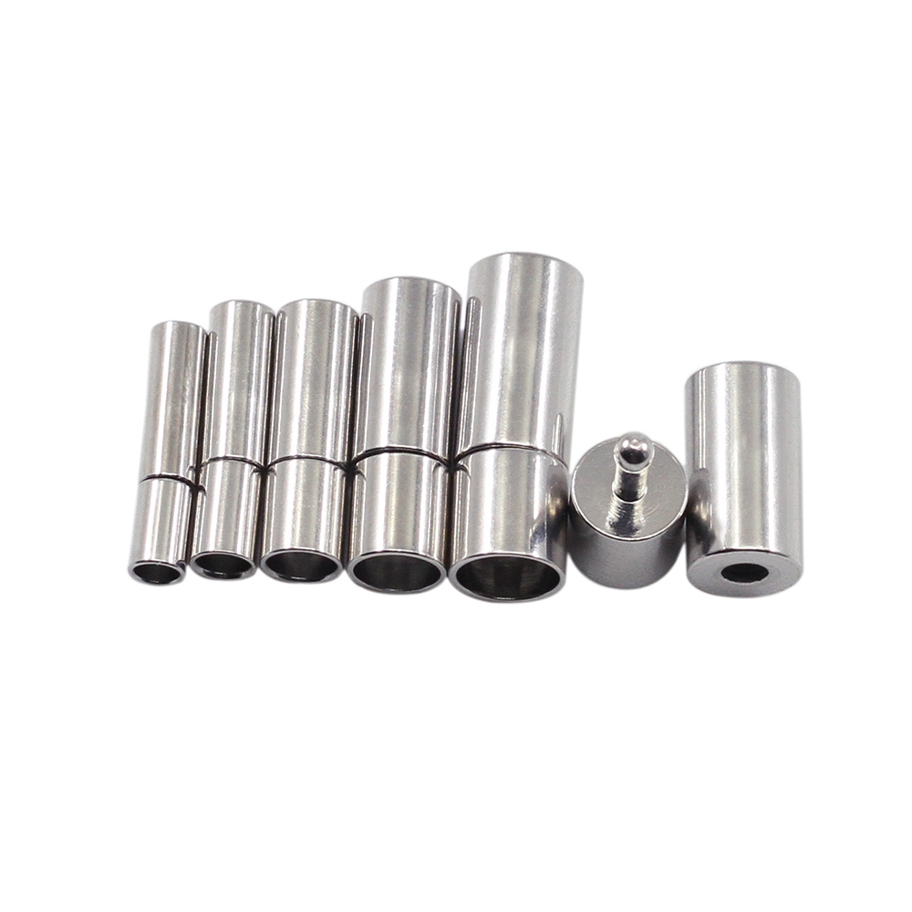 10pcs / Lot End Cap Bahan Metal Warna Hitam / Emas / Rhodium Ukuran 2 / 2.5 / 3 / 4 / 5 / 6 / 7 / 8mm Untuk Membuat Perhiasan Diy