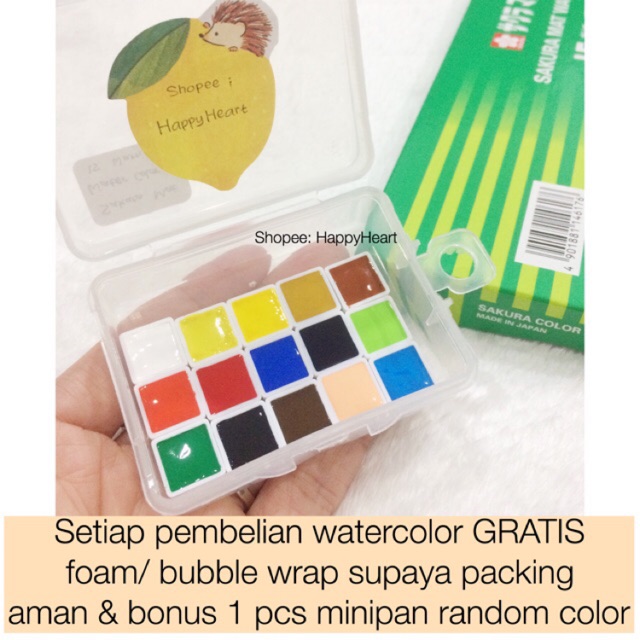 

Sakura Mat Watercolor JAPAN Share tube Cat Air 15 Warna