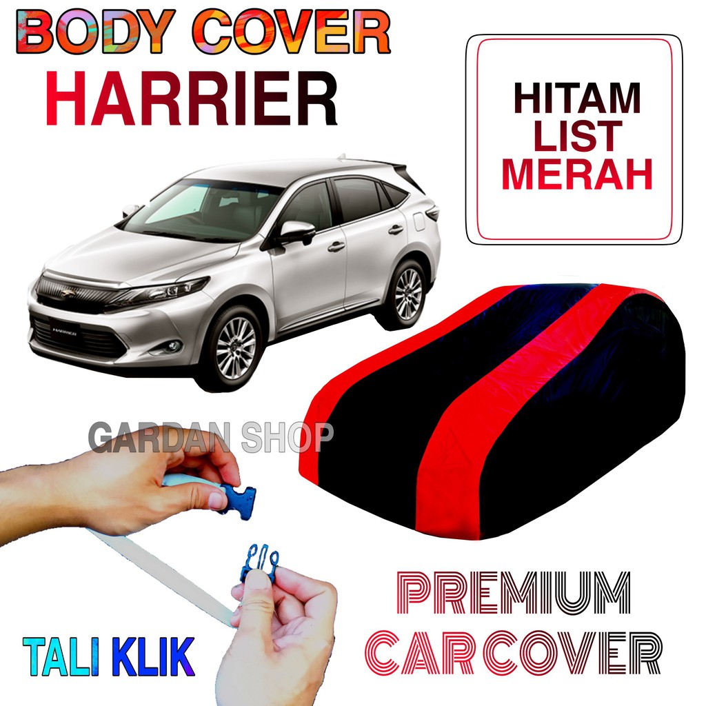Sarung Mobil HARRIER List MERAH Body Cover Penutup Harrier PREMIUM Red