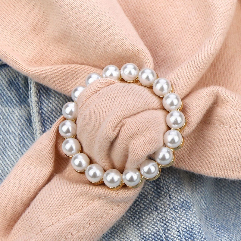 [Harga Grosir]Bros Pin Bentuk Bulat / Hati / Pentagram Hias Mutiara Imitasi Aksesoris Scarf Wanita