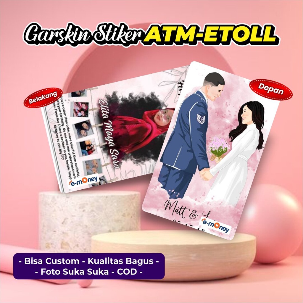 

Stiker Skincard Atm Etoll Anime Kpop Club Bola Bisa Custom Suka Suka