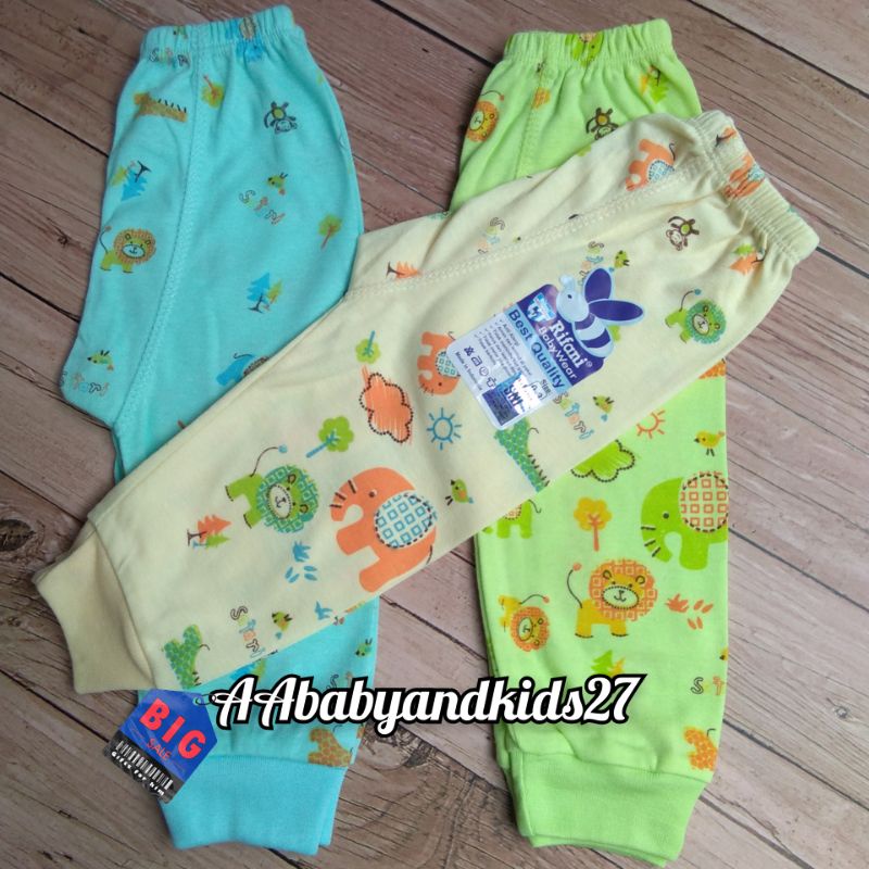 Rifani 3PC Celana Panjang Bayi Dengan Tempat Pampers FullPrint SNI Ukuran S M L XL Hight Quality