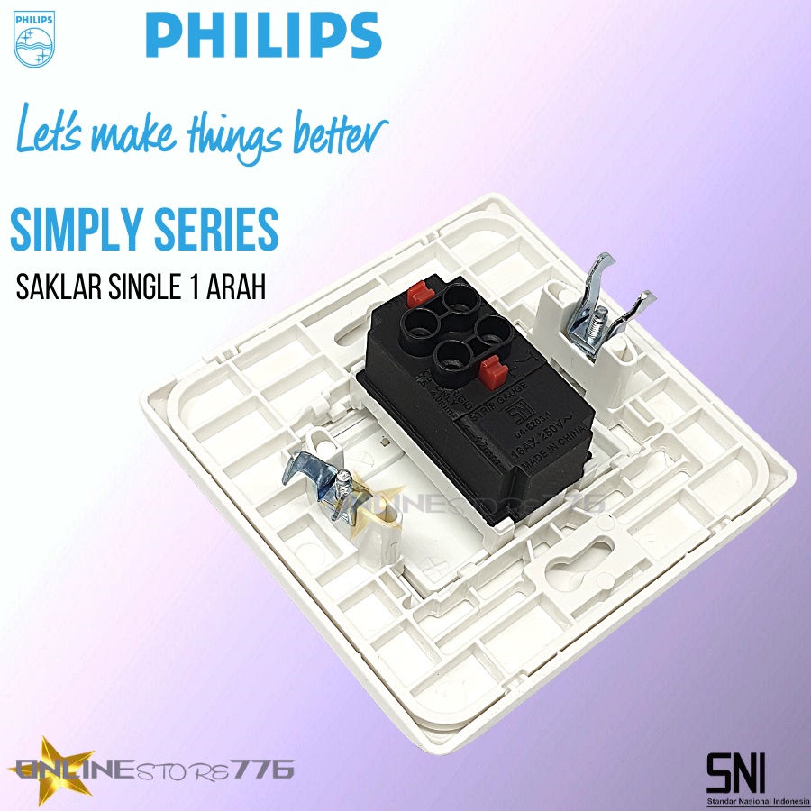 Saklar Tunggal PHILIPS Simply 1 Gang 1 Way / Saklar Single