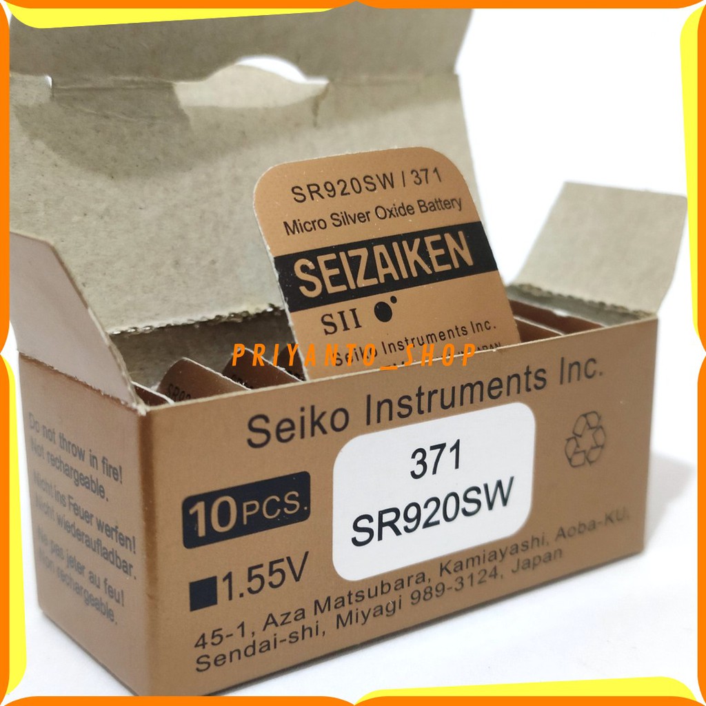 BATTERY BATERAI BATRE SEIKO SEIZAIKEN SR920SW SR920 SR 920 SW 371 ORIGINAL