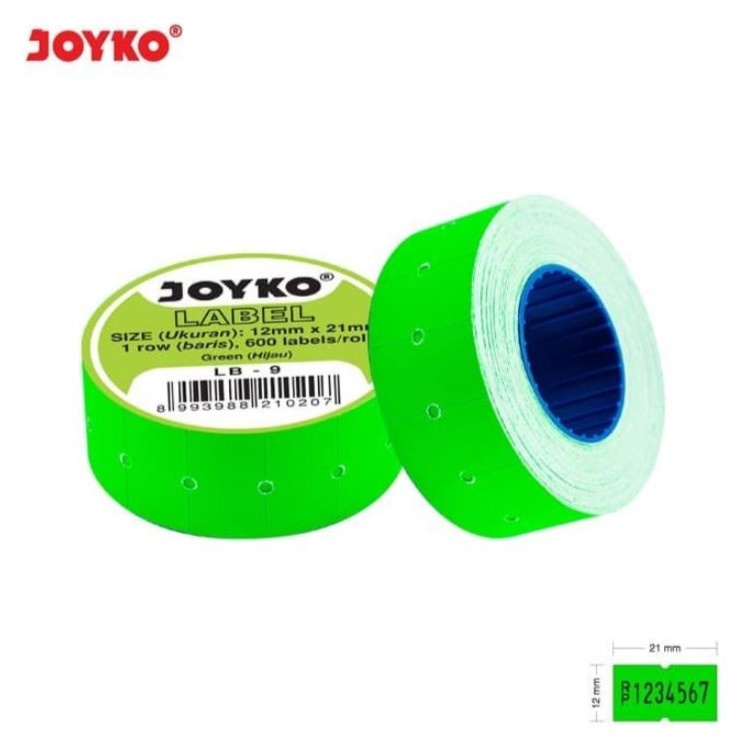 

Kertas Label Harga / Price Label Roll Joyko 1 Baris Warna Hijau LB 9