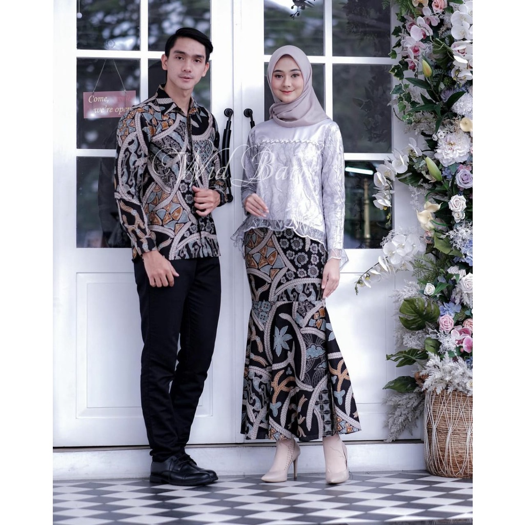 KHANSABATIK [ADA JUMBO] BISA COD CALIANA BAJU COUPLE BATIK KEMEJA PRIA KEBAYA TERBARU WANITA BROKAT PASANGAN KEBAYA COUPLE KONDANGAN LAMARAN TUNANGAN FULL BROKAT VELVET BAHAN KATUN PREMIUM TERBARU 2022 BAJU SARIMBIT PASANGAN KELUARGA FASHION MUSLIM