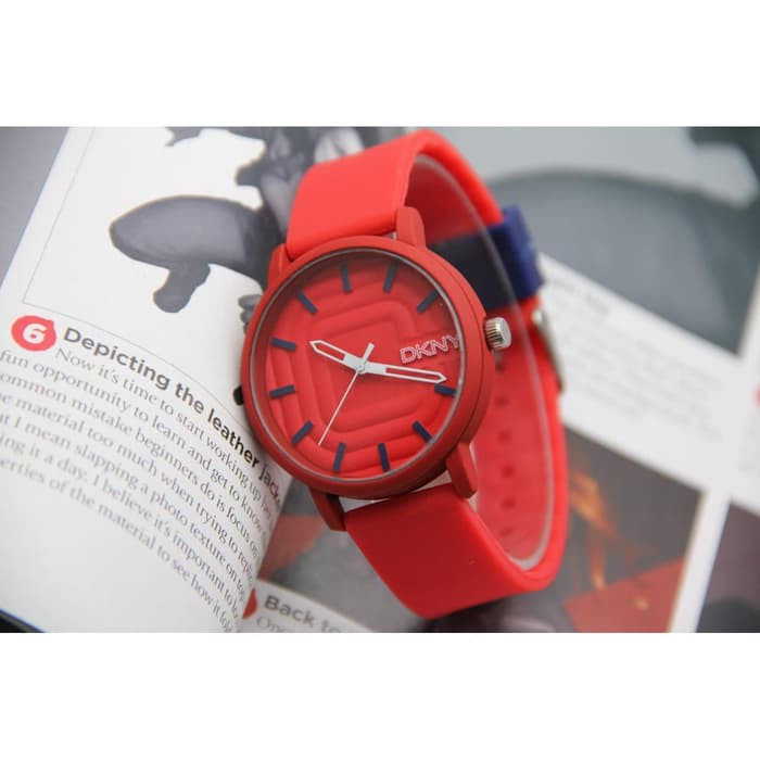 Diskon Jam Tangan Pria Wanita DKNY SK424AG Rubber Red Terlaris