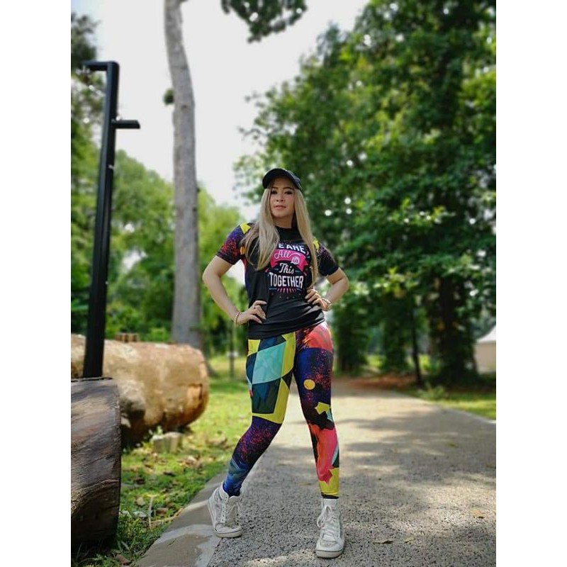 Setelan baju olahraga senam fitnes aerobic zumba dance original