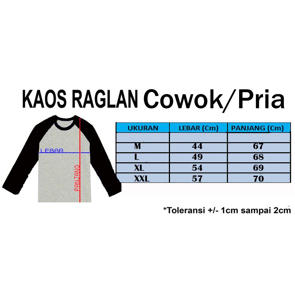 Myco Kaos Raglan Cowok Lengan Panjang | Raglan Pria | Ukuran M-L-XL-XXL