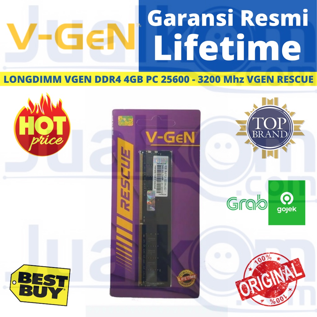 VGEN DDR4 4GB PC25600 3200mhz V-GeN Memory PC LONGDIMM RESCUE V Gen