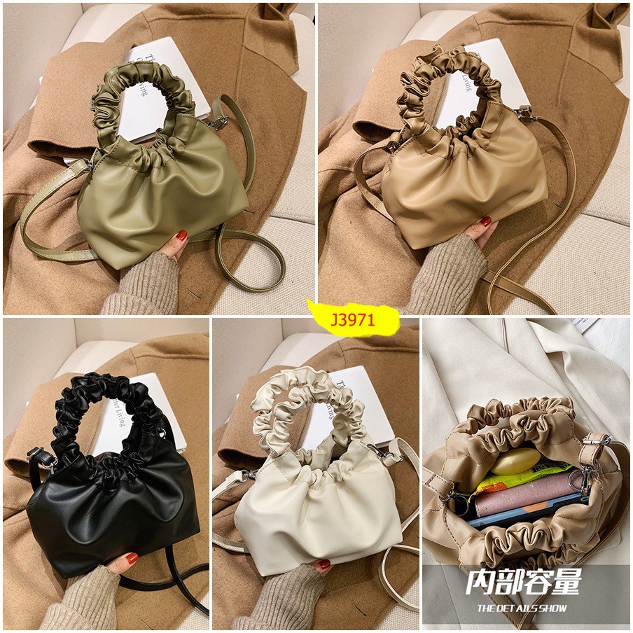 MSGT J3971 GD2 tas selempang wanita import korea lucu unik mini kulit pu realpict serut jinjing