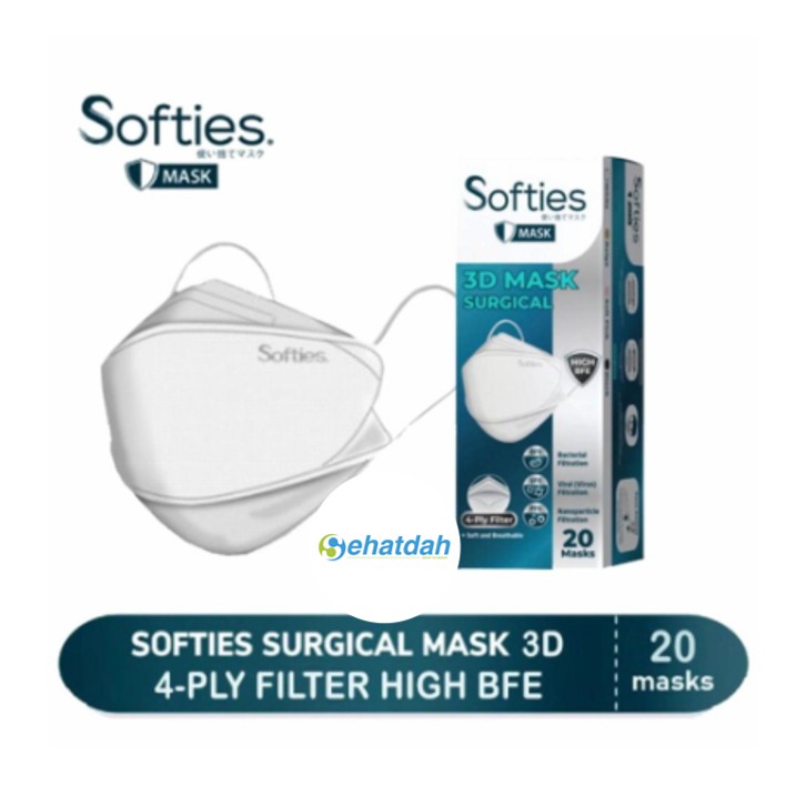 Softies Masker 3D Surgical 4Ply - 20 pcs / box