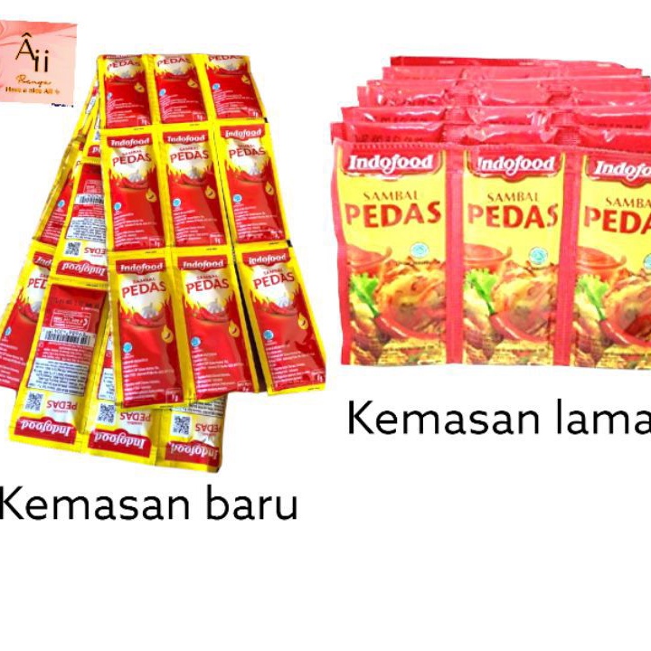 

sambel Indofood sachet rasa pedas 9gr 1renteng 12sachet